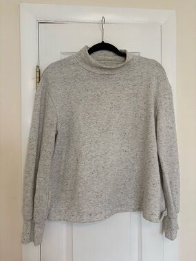 Madewell Light Speckled Gray High-Neck Sweater, Size M